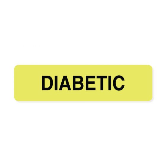 LABEL PAPER PERMANENT DIABETIC 2" X 1/2" FL. YELLOW 1000 PER ROLL