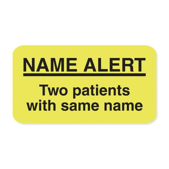 LABEL PAPER REMOVABLE NAME ALERT TWO 1 5/8" X 7/8" FL. YELLOW 1000 PER ROLL