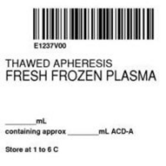 ISBT 128 Label (Synthetic, Permanent) "Thawed Apheresis'' 2"x2" White - 500 per Roll