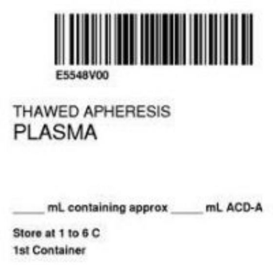 ISBT 128 Label (Synthetic, Permanent) "Thawed Aphersis'' 2"x2" White - 500 per Roll