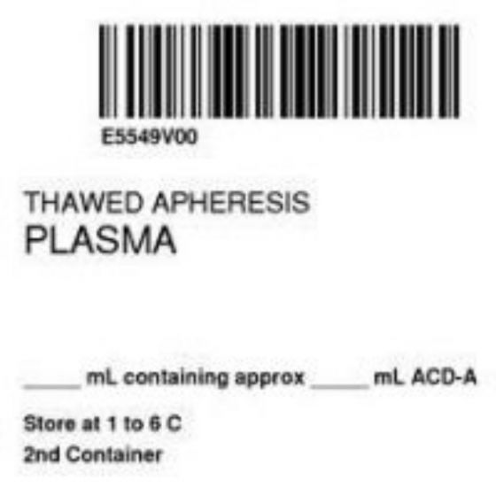 ISBT 128 Label (Synthetic, Permanent) "Thawed Aphersis'' 2"x2" White - 500 per Roll