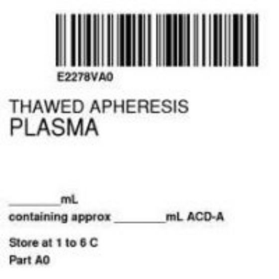 ISBT 128 Label (Synthetic, Permanent) "Thawed Apheresis'' 2"x2" White - 500 per Roll