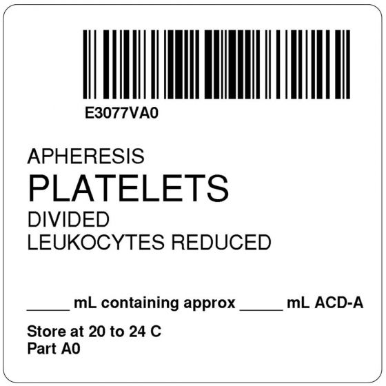 ISBT 128 Label (Synthetic, Permanent) "Apheresis Platelets'' 2"x2" White - 500 per Roll