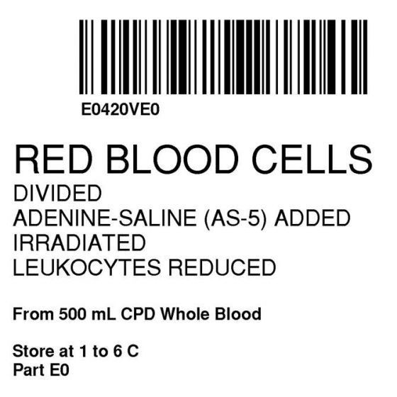 ISBT 128 Label (Synthetic, Permanent) "Red Blood Cells'' 2"x2" White - 500 per Roll