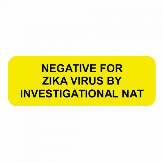 NEGATIVE FOR ZIKA, YELLOW LABEL