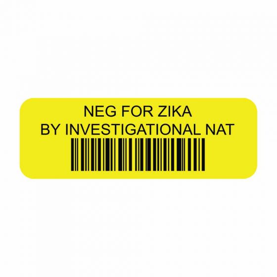 NEG FOR ZIKA LABEL, YELLOW