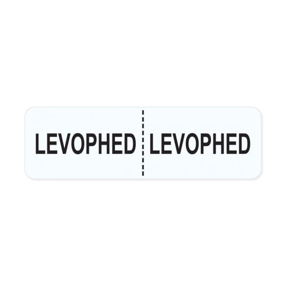 IV Label Wraparound Paper Permanent Levophed | Levophed  2-7/8"x7/8" White 1000 per Roll