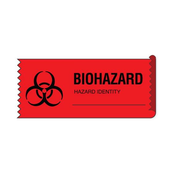 Hazard Tape (removable) Biohazardhazard 1 x500" 222 Imprints per Roll - Fluorescent Red 