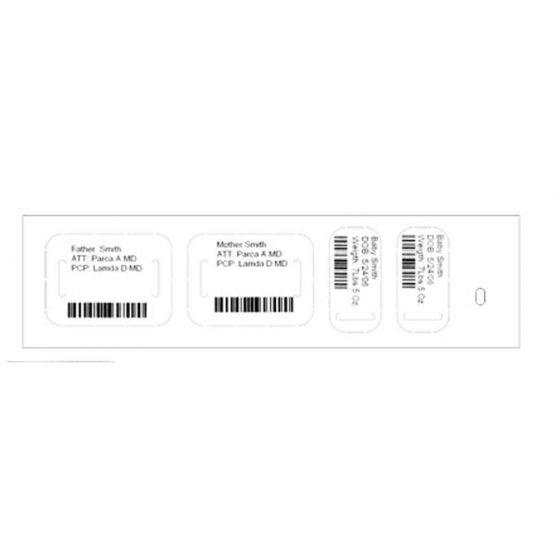 Precision® Thermal Wristband Tag 1-1/2" Core, 1-1/8" L x 1-1/4" H (Adult) 1-1/8" L x 5/8" H (Infant) White, 400 per Box