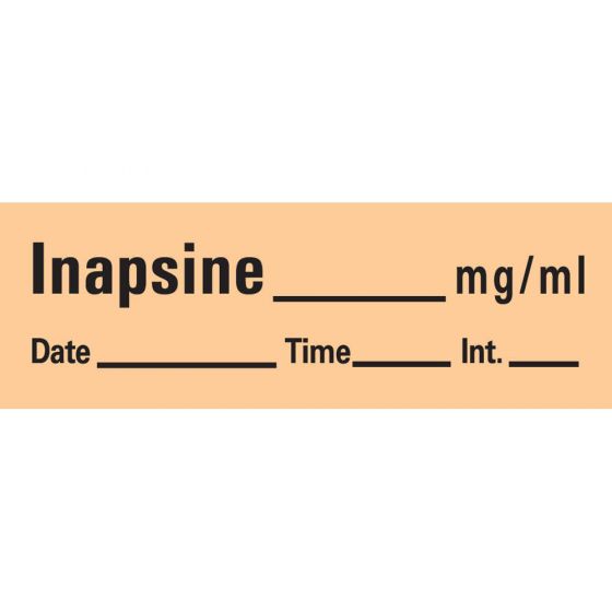 Anesthesia Tape with Date, Time & Initial (Removable) Inapsine mg/ml 1/2" x 500" - 333 Imprints - Salmon - 500 Inches per Roll