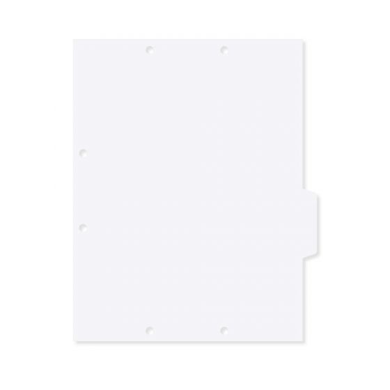 Filepro® Chart Divider Side Tab Position #1 or #4 1/4 Cut Blank|Mylar Reinforced Tab Clear 100# White 8-1/2"x11" - 300 per Box