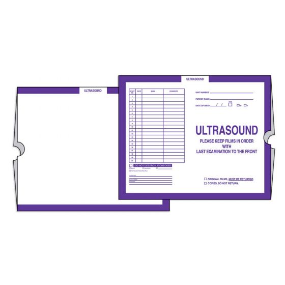 Category Insert Jacket Open End Ultrasound Purple 28# Kraft 14-1/4"x17-1/2" - 250 per Case