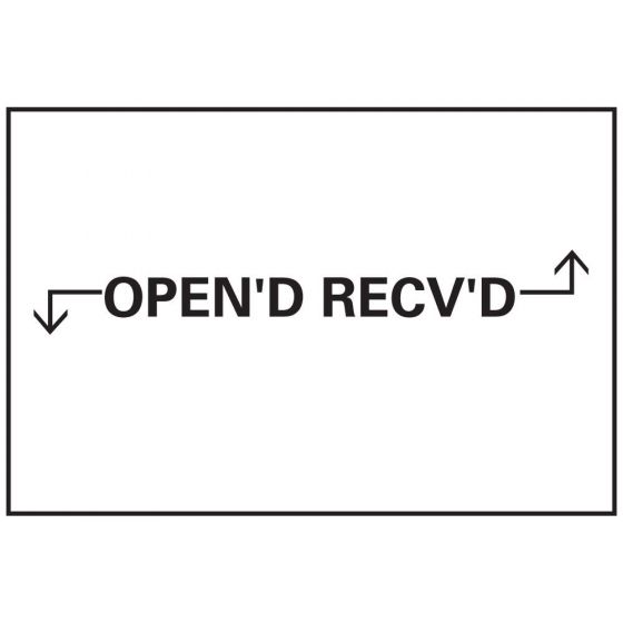 Label Compatible with CS-2 Guns Paper Permanent Opend Recvd 1" Core 15/16"x5/8" White 1000 per Roll, 24 Rolls per Box