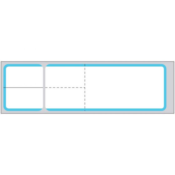 Misys/Sunquest/Epic Direct Thermal Label, Paper, 4-1/8"x1-3/16" 3" Core, Blue Border, 4300 per roll, 2 rolls per box