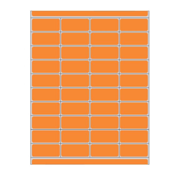 Label Laser Piggyback Paper Permanent 4  2"x7/8" Orange 40 per Sheet, 250 Sheets per Box