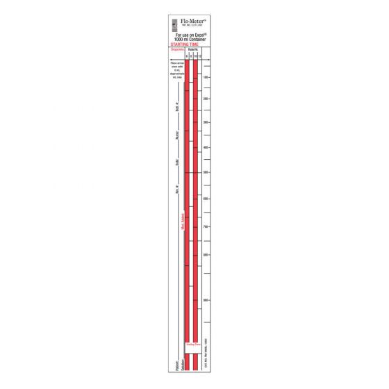 Flometer® IV Label Compatible with 1000 ml Kendall/Mcgaw Paper Removable 1-1/4"x10-1/2" White 1000 per Box