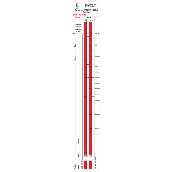 Flometer® IV Label Compatible with 1000 ml Baxter/Viaflex Paper Removable 1-3/4"x10-1/2" White 1000 per Box