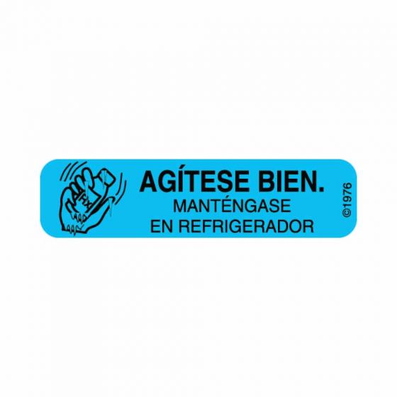 Communication Label (Paper, Permanent) Agitese Bien. 1 9/16" x 3/8" Blue - 500 per Roll, 2 Rolls per Box