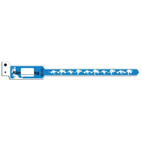 KangaBand® Write-on Wristband Poly 1"x10 1/4" Pediatric Blue with Black Imprint - 250 per Box 