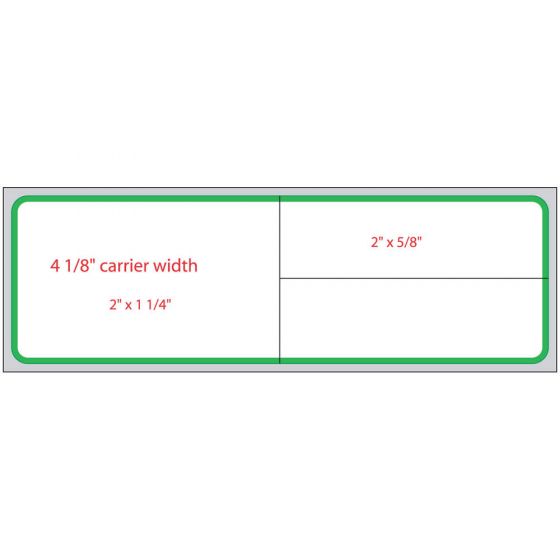 Label Meditech Direct Thermal IR Paper Permanent 3" Core 4"x1 1/4" White with Green 3600 per Roll