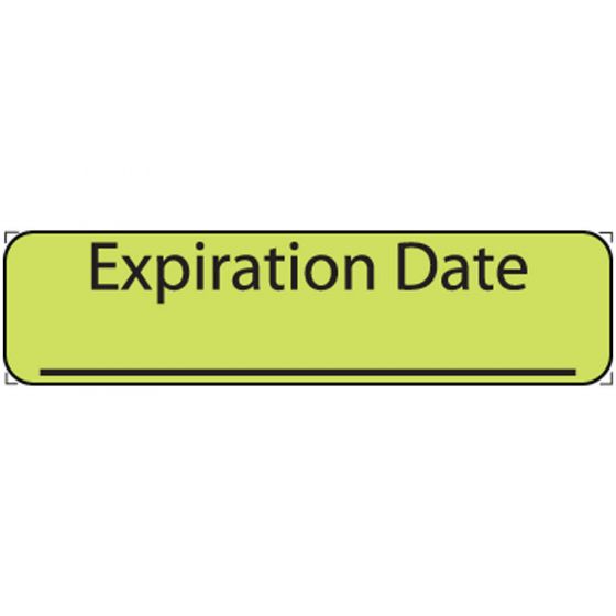 Label Paper Removable Expiration Date, 1" Core, 1 1/4" x 5/16", Fl. Chartreuse, 760 per Roll