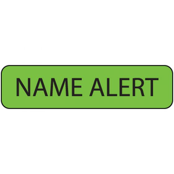 Label Paper Removable Name Alert, 1" Core, 1 1/4" x 5/16", Fl. Green, 760 per Roll