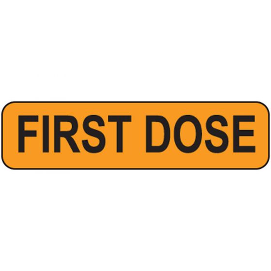 Label Paper Removable First Dose, 1" Core, 1 1/4" x 5/16", Fl. Orange, 760 per Roll