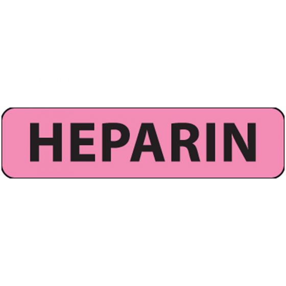 Label Paper Removable Heparin, 1" Core, 1 1/4" x 5/16", Fl. Pink, 760 per Roll