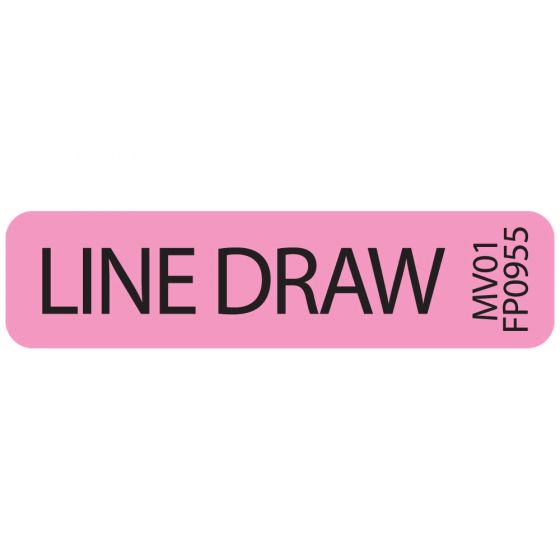 Lab Communication Label (Paper, Removable) Line Draw 1 1/4"x5/16" Fluorescent Pink - 760 per Roll