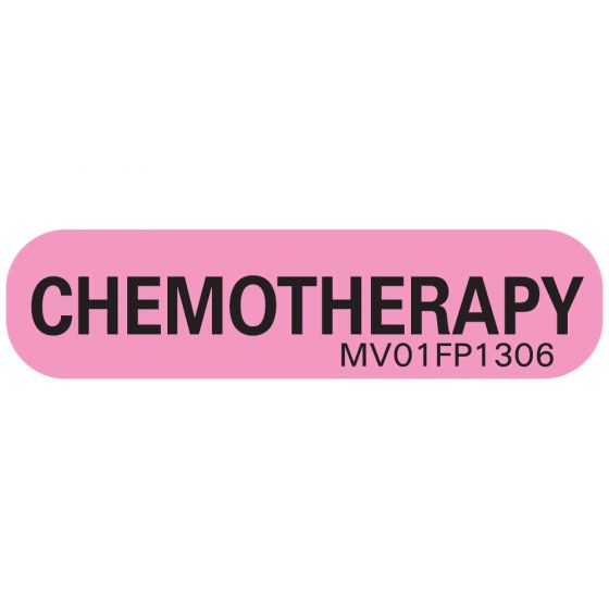 Label Paper Removable Chemotherapy, 1" Core, 1 1/4" x 5/16", Fl. Pink, 760 per Roll