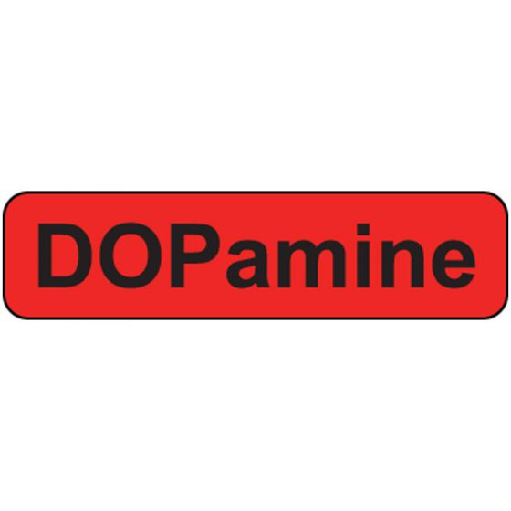 Label Paper Permanent Dopamine 1" Core 1 1/4"x5/16" Fl. Red 760 per Roll