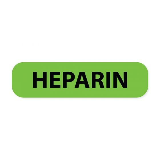 Label Paper Removable Heparin, 1" Core, 1 7/16" x 3/8", Fl. Green, 666 per Roll