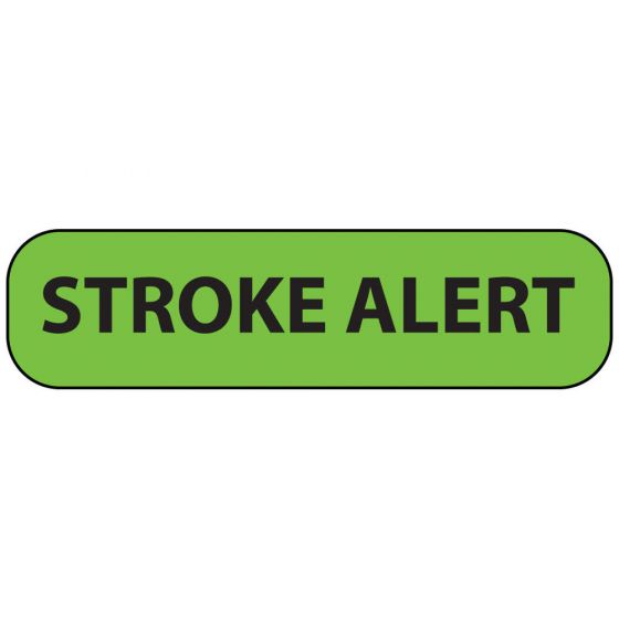 Label Paper Permanent Stroke Alert, 1" Core, 1 7/16" x 3/8", Fl. Green, 666 per Roll