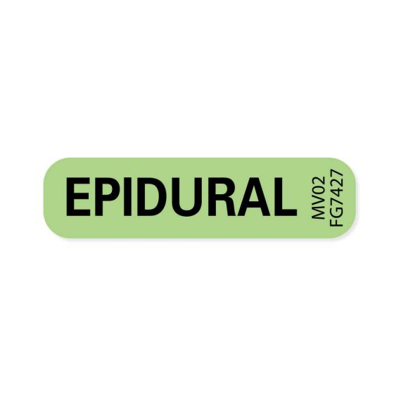 Label Paper Removable Epidural, 1" Core, 1 7/16" x 3/8", Fl. Green, 666 per Roll