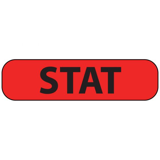 Label Paper Permanent STAT, 1" Core, 1 7/16" x 3/8", Fl. Red, 666 per Roll