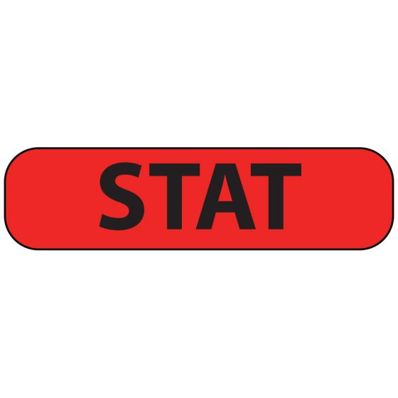 Label Paper Permanent STAT, 1" Core, 1 7/16" x 3/8", Fl. Red, 666 per Roll