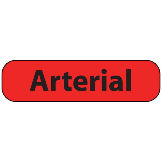 Label Paper Permanent Arterial 1" Core 1 7/16"x3/8" Fl. Red 666 per Roll