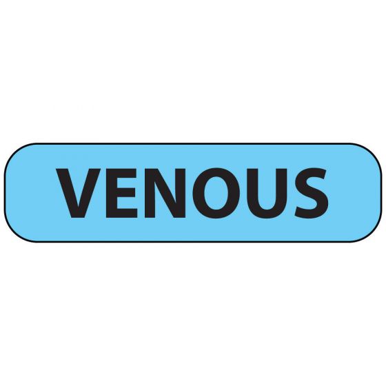 Label Paper Permanent Venous, 1" Core, 1 7/16" x 3/8", Blue, 666 per Roll