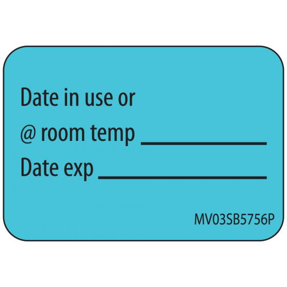 Label Paper Permanent Date In Use 1" Core 1 7/16"x1 Blue 666 per Roll