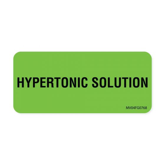 Label Paper Removable Hypertonic Solution, 1" Core, 2 1/4" x 1", Fl. Green, 420 per Roll