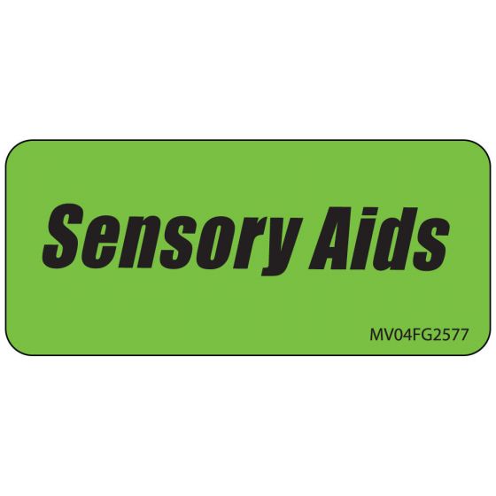 Label Paper Removable Sensory Aids, 1" Core, 2 1/4" x 1", Fl. Green, 420 per Roll