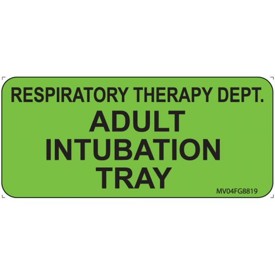 Label Paper Removable Respiratory Therapy, 1" Core, 2 1/4" x 1", Fl. Green, 420 per Roll