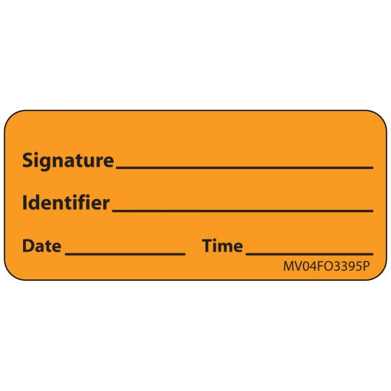 Label Paper Permanent Signature, 1" Core, 2 1/4" x 1", Fl. Orange, 420 per Roll