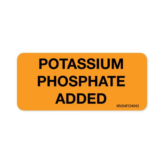 Label Paper Removable Potassium Phosphate, 1" Core, 2 1/4" x 1", Fl. Orange, 420 per Roll