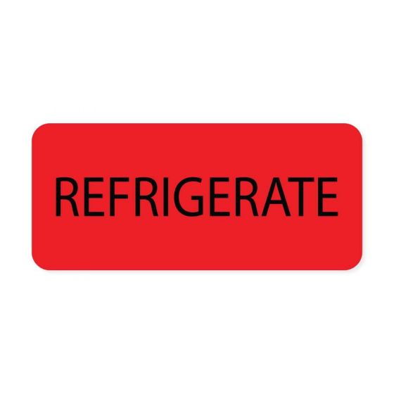 Label Paper Permanent Refrigerate, 1" Core, 2 1/4" x 1", Fl. Red, 420 per Roll