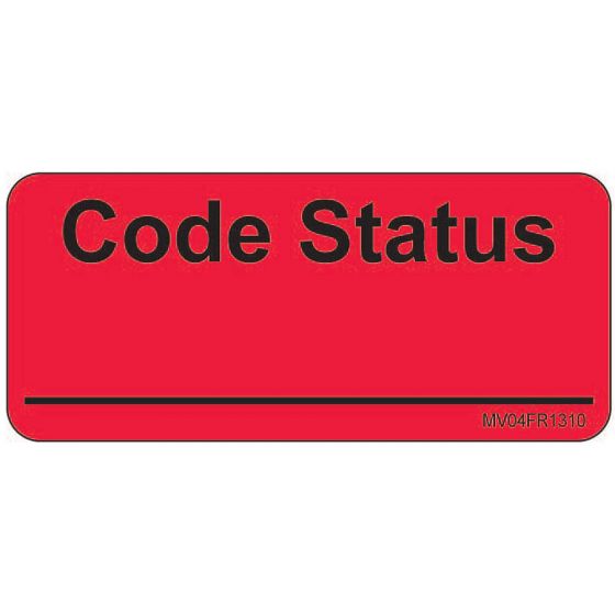 Label Paper Permanent Code Status 1" Core 2 1/4"x1 Fl. Red 420 per Roll