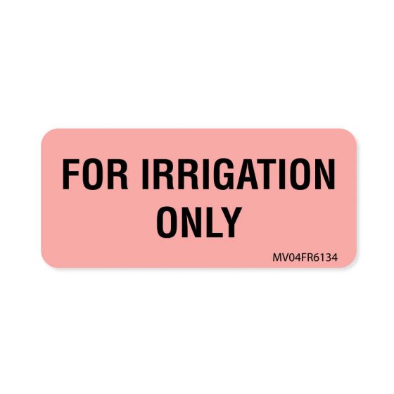 Label Paper Permanent for Irrigation Only 1" Core 2 1/4"x1 Fl. Red 420 per Roll