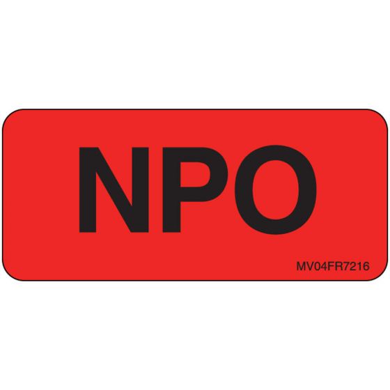 Label Paper Permanent NPO, 1" Core, 2 1/4" x 1", Fl. Red, 420 per Roll