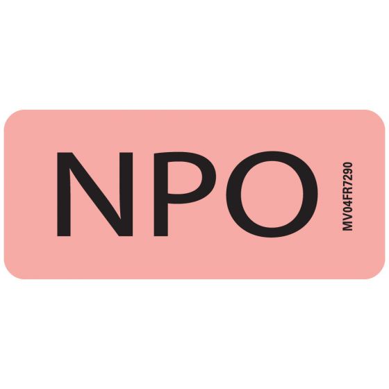 Label Paper Permanent NPO, 1" Core, 2 1/4" x 1", Fl. Red, 420 per Roll