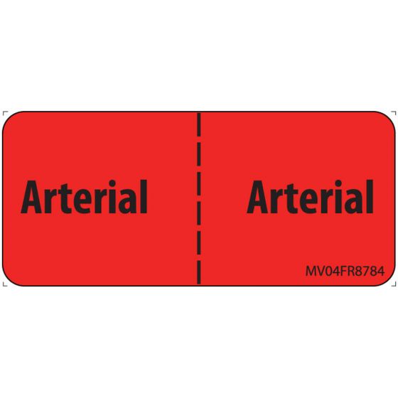 Label Paper Permanent Arterial : Arterial 1" Core 2 1/4"x1 Fl. Red 420 per Roll